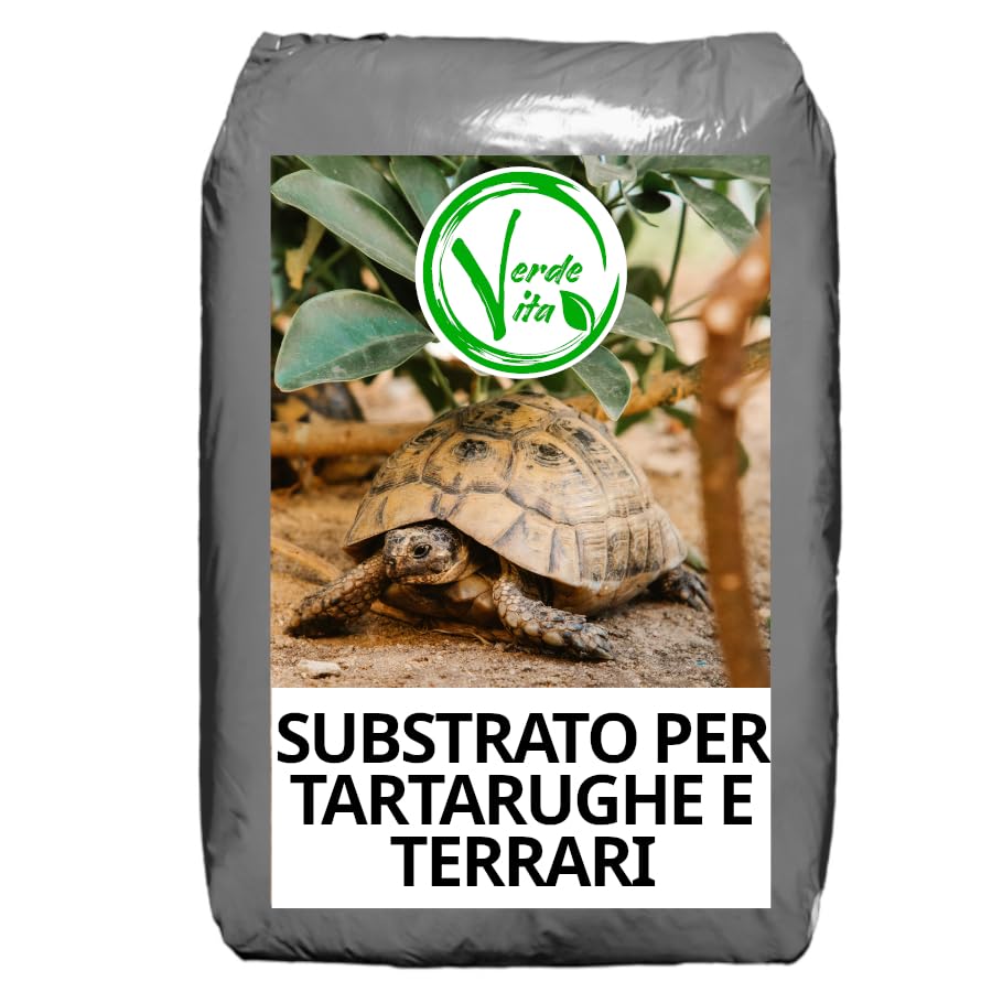 VerdeVita - Substrato per Tartarughe da Terra - Substrato specifico per Terra e Terrari - Terriccio per Tartarughe - 20 L