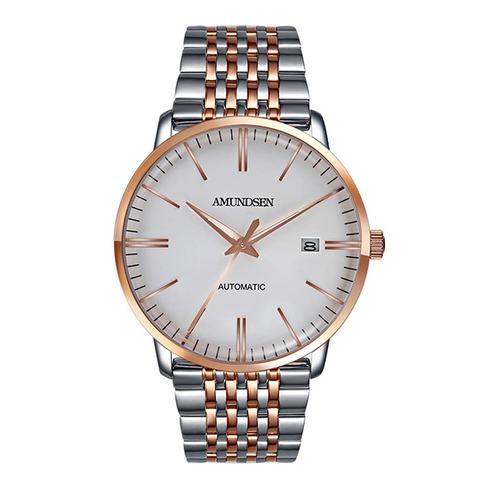 R ONTHEEDGEMens Japanese Automatic Ultra-Thin Wrist Watch - Classic Casual Watch with Stainless Steel Band,Waterproof 30M Water Resistant Comfortable Watches