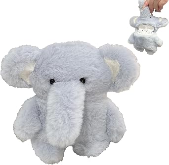 Fluffy Furry Case Compatible with Airpods Pro, 3D Cute Cartoon Elephant Plush Case Earphone Protective Cover, Soft Silicone Inner Shell Faux Fur Shockproof Carrying Cover for Airpods Pro