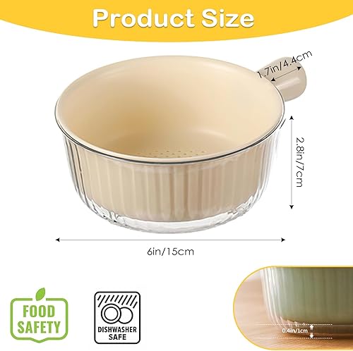 Miniatura 2 de Juego de 2 coladores pequeños de 2 piezas, perfecto para lavar frutas y verduras, sin BPA, cuencos coladores aptos para lavavajillas para fregadero