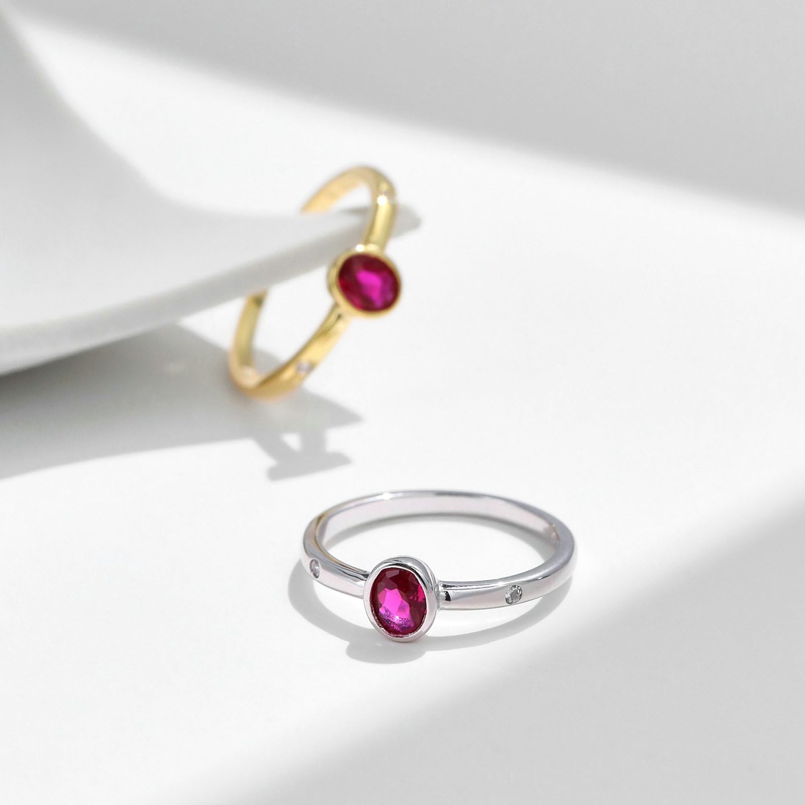 Fedi nuziali in oro 375 585 750 da donna singola, anelli di fidanzamento con spinello e moissanite creati Memoir, misura 50-62