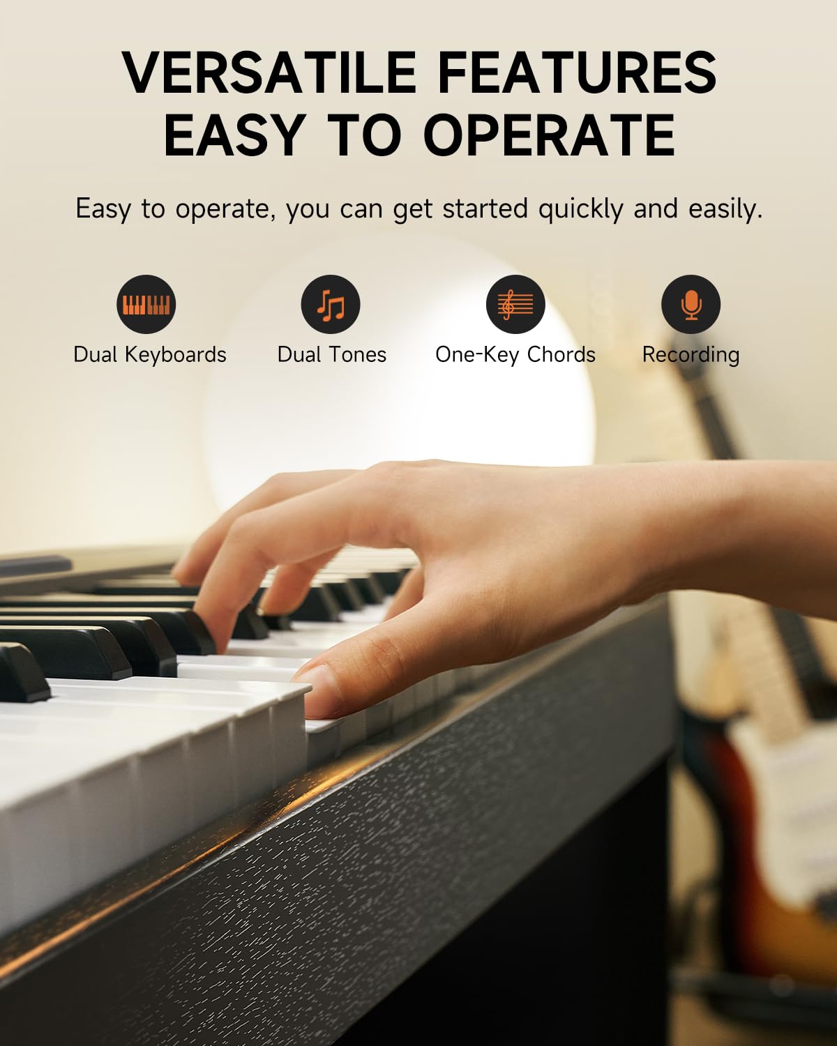 Donner DDP-50 Pianoforte Digitale Pesato 88 Tasti per Principianti, Tastiera Elettrica Full Size con Supporto e 3 Pedali