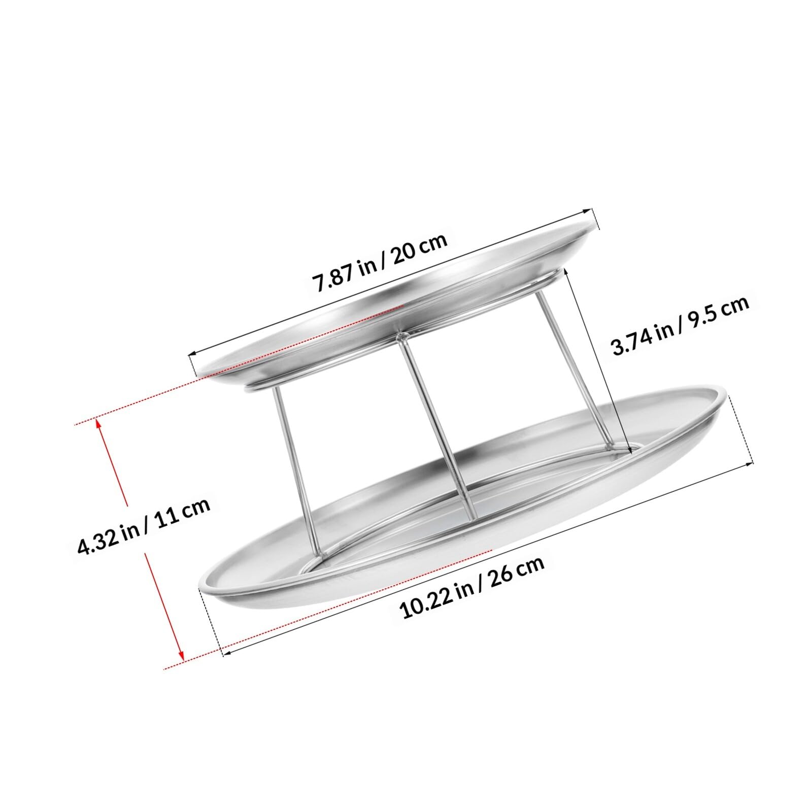 BESPORTBLE Set Vassoi da Portata in Acciaio Inox Resistente per Dolci e Antipasti, Supporto per Cupcake e Dessert Riutilizzabile, per Feste, Matrimoni e Buffet