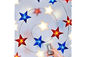 Red, White, and Blue Patriotic 4th of July Lights String