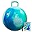 U&C Planet Hopper Ball 18 inches Bouncy Ball with Handle for Kids Age 3-6 Hoppity Hop Sit and Bounce Jumping Hopping with Pump and Gift Box Great Gift for Birthday Christmas, Clouds
