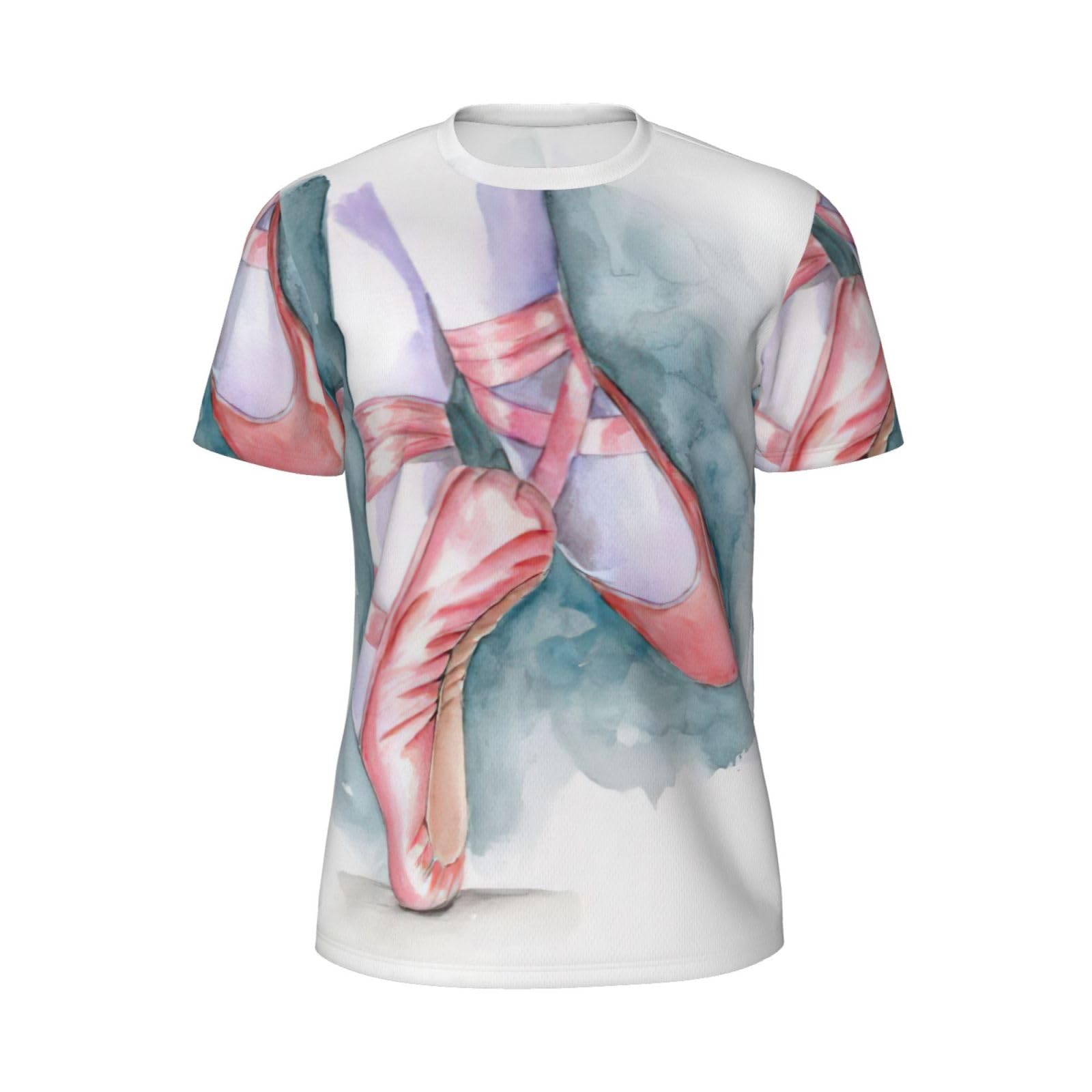 Edwal Men's Black Ballet Dancer Print T Shirts Breathable Mesh Tops Moisture-Wicking Tops For Workout Running And Daily Wear