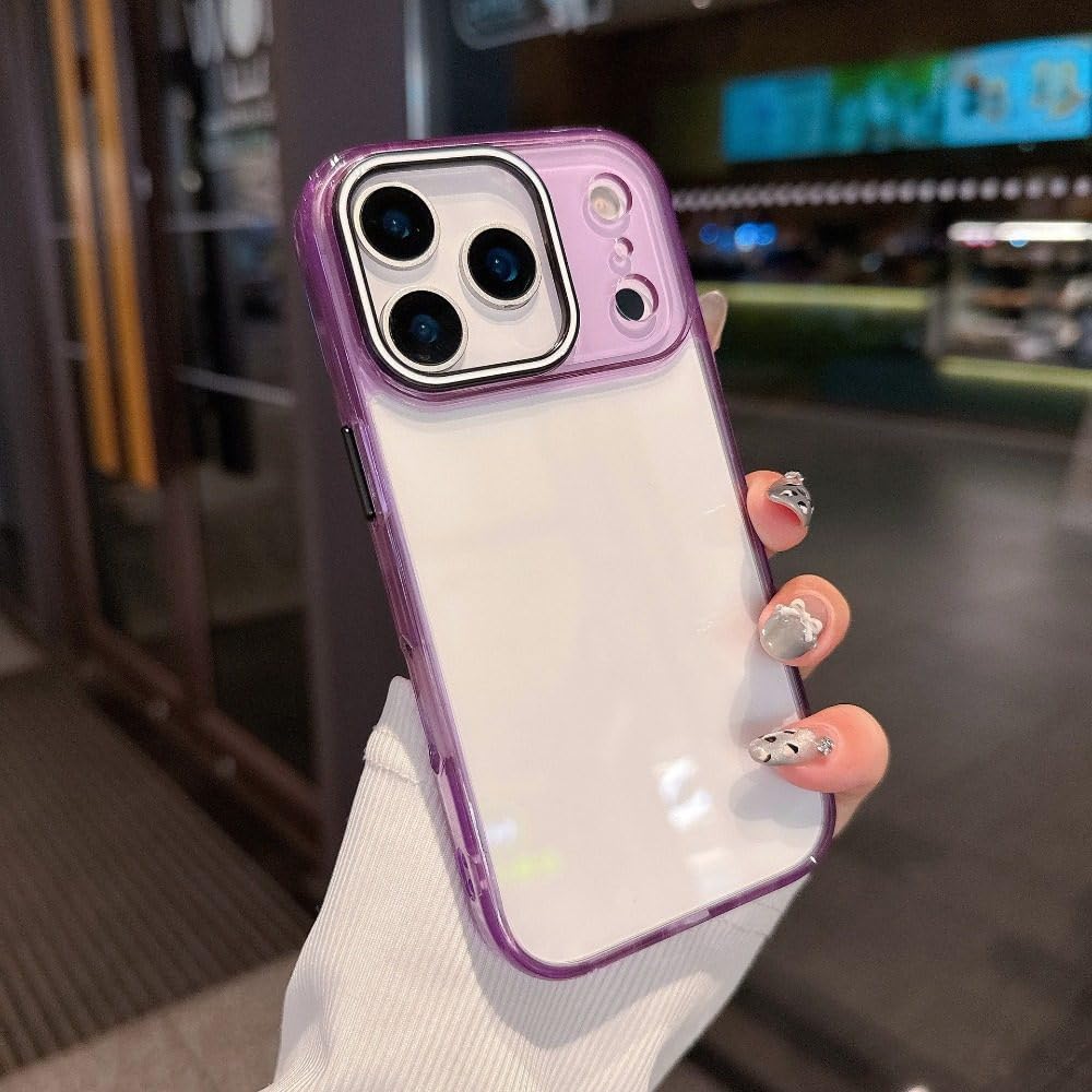 Coque antichoc iPhone 15 Pro Max violette en TPU transparent - 8
