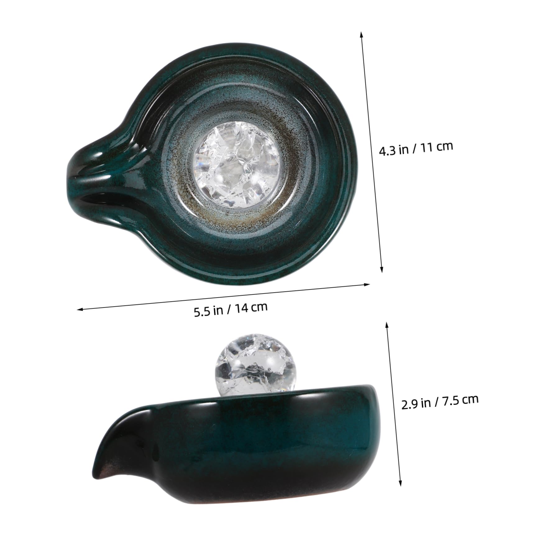 Cabilock Circulating Fountain Accessory Waterfall Supply for Outdoor Gardens Balconies Delicate Ceramic Spout with Peacock Ball for Water Features Tranquil Spaces