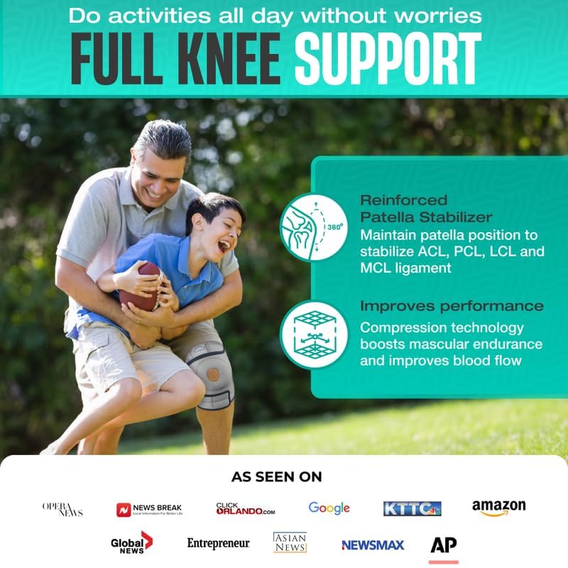 Image of Modvel ELITE Knee Brace for Men & Women - Patella Gel Pads & Side Stabilizers for ACL, Meniscus Tear, Arthritis & Injury Recovery - Maximum Support for Running, Sports & Joint Pain Relief