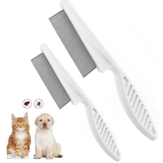 KNUIUYY 2 Peines Anti-Pulgones Profesionales Perros y Gatos