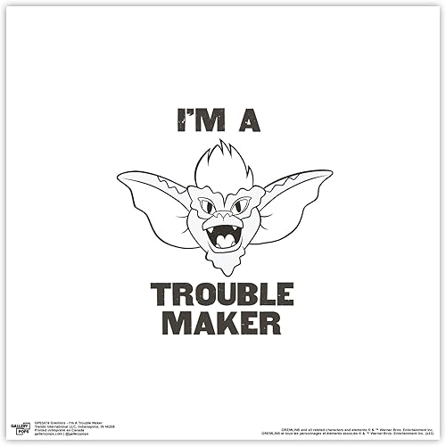 Trends International Gallery Pops Gremlins - Arte de pared I'm A Trouble Maker, versión sin marco, 12 x 12 pulgadas