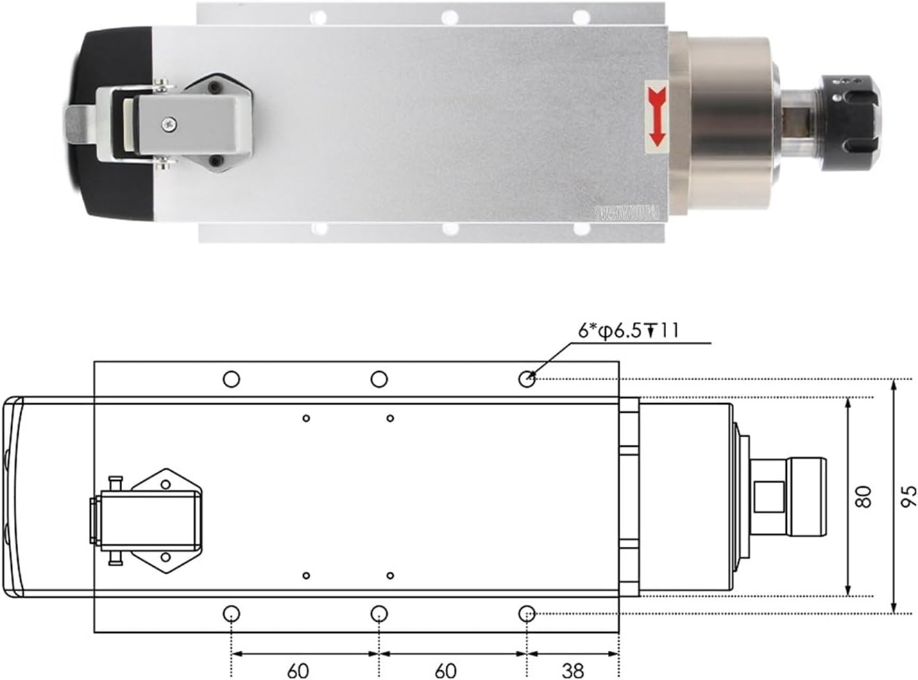220V/380V 3.5KW 4 bearing CNC air-cooled spindle motor ER25 spindle ceramic ball bearings and 4kw inverter(220V)