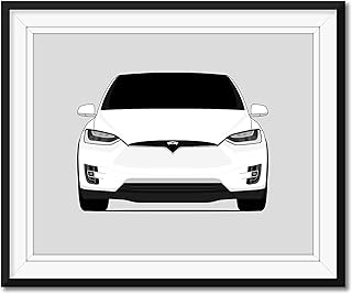 Tesla Model X (2015-2020) Inspired Poster Print Wall Art Decor Handmade Tesla Motors (Unframed)