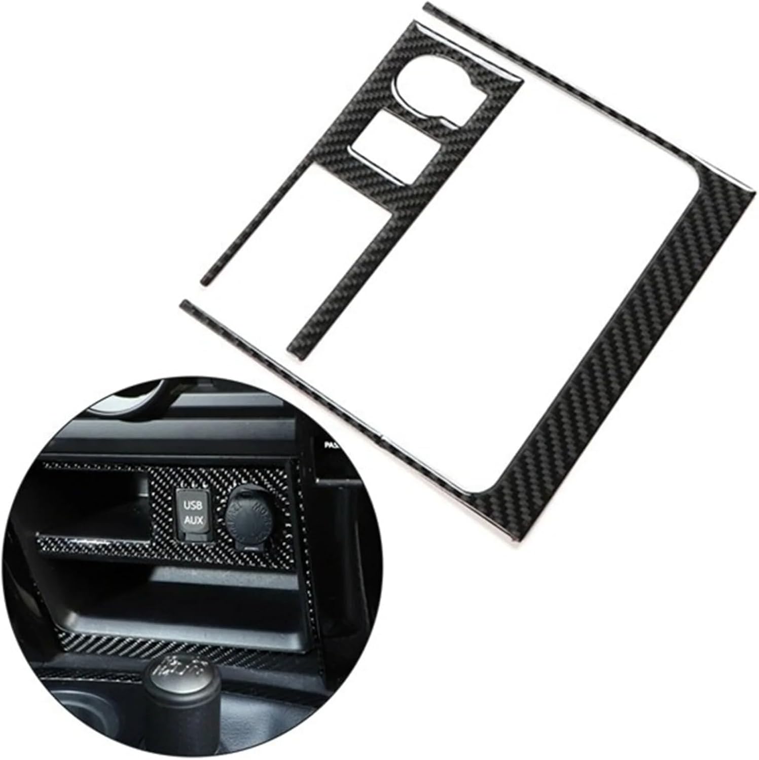 Car Cigarette-Lighter Panel Trim Carbon Fiber Interior Parts Accessories for Toyota 4Runner