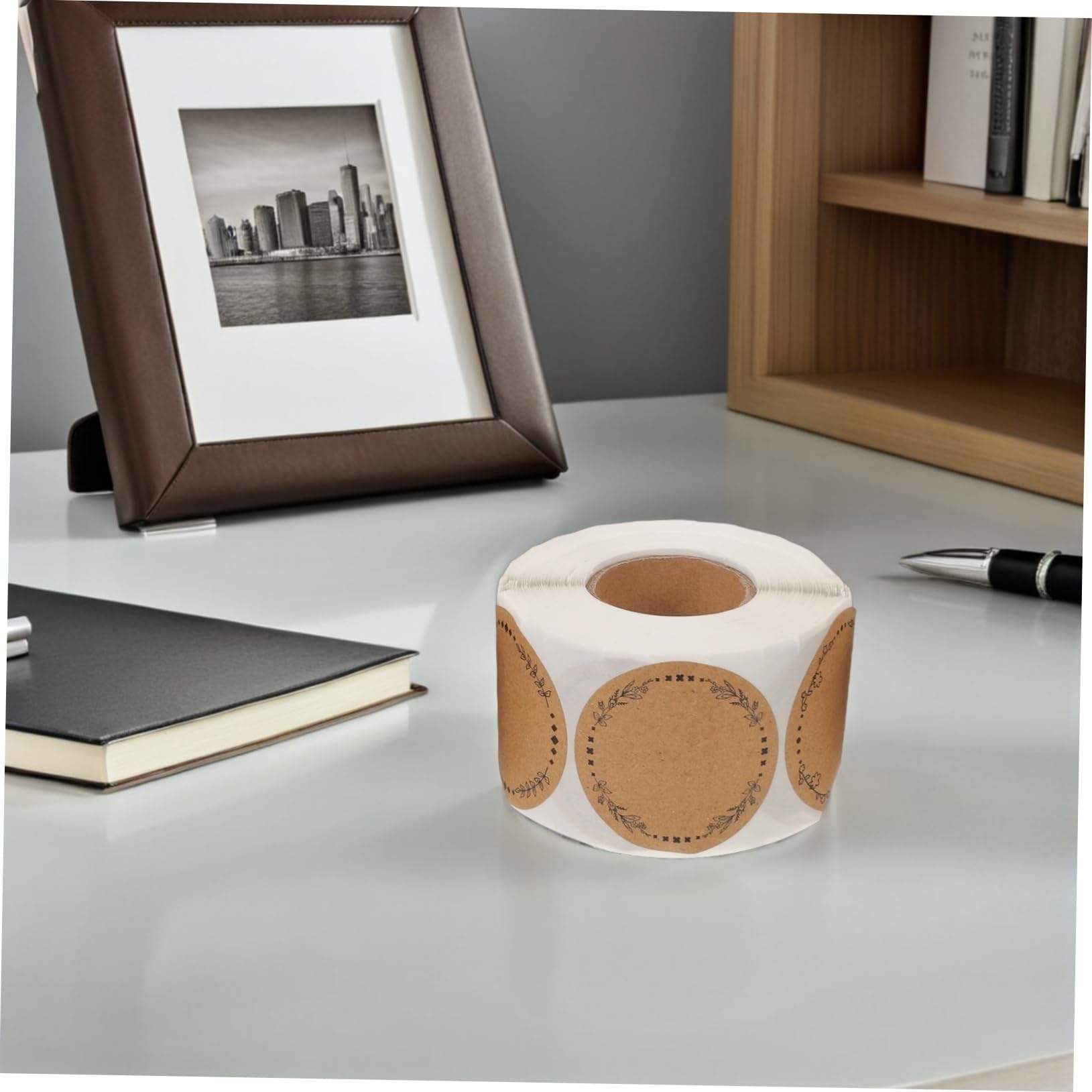 3pezzi Etichette Adesive Circolari in Kraft Piccole Etichette Autoadesive Marroni Per Chiusura Buste Barattoli Di Bottiglie Di Essenziale Contenitori Per Alimenti Scatole Regalo De