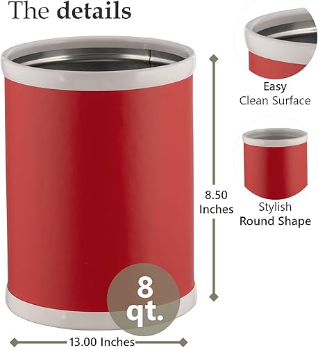 Miniatura 4 de Kraftware Fun Colors - Cesta de basura redonda, 11 pulgadas, color azul rey