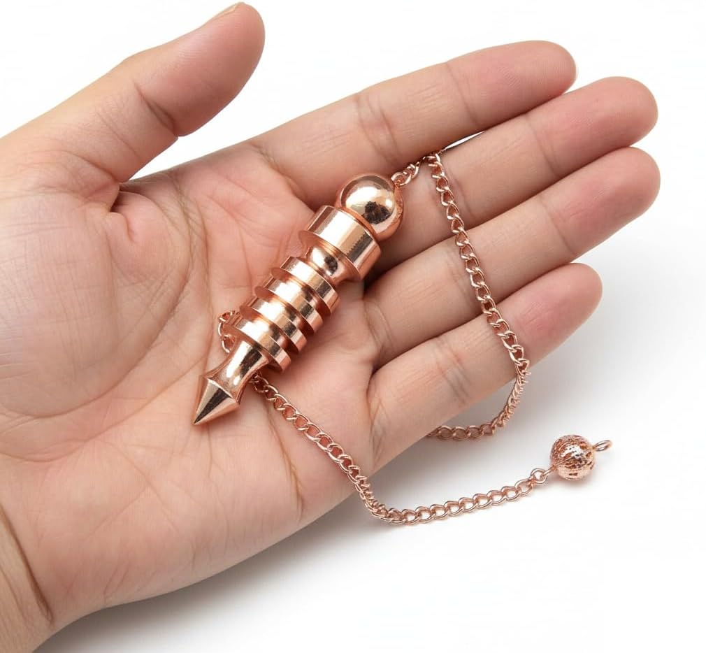 Copper Chamber Pendulum for Reiki Healing, Dowsing & Chakra Balancing – Divination & Meditation Tool for Energy Cleansing