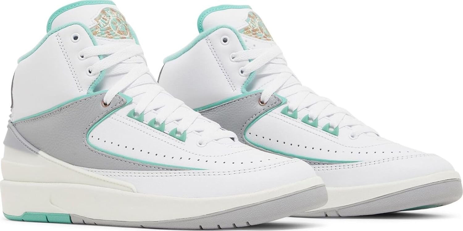 Jordan Womens 2 Retro 'Crystal Mint' FN6755-100 (White/Crystal Mint/Metallic Red Bronze/Wolf Grey/Sail, US Footwear Size System, Adult, Women, Numeric, Medium, 8.5)