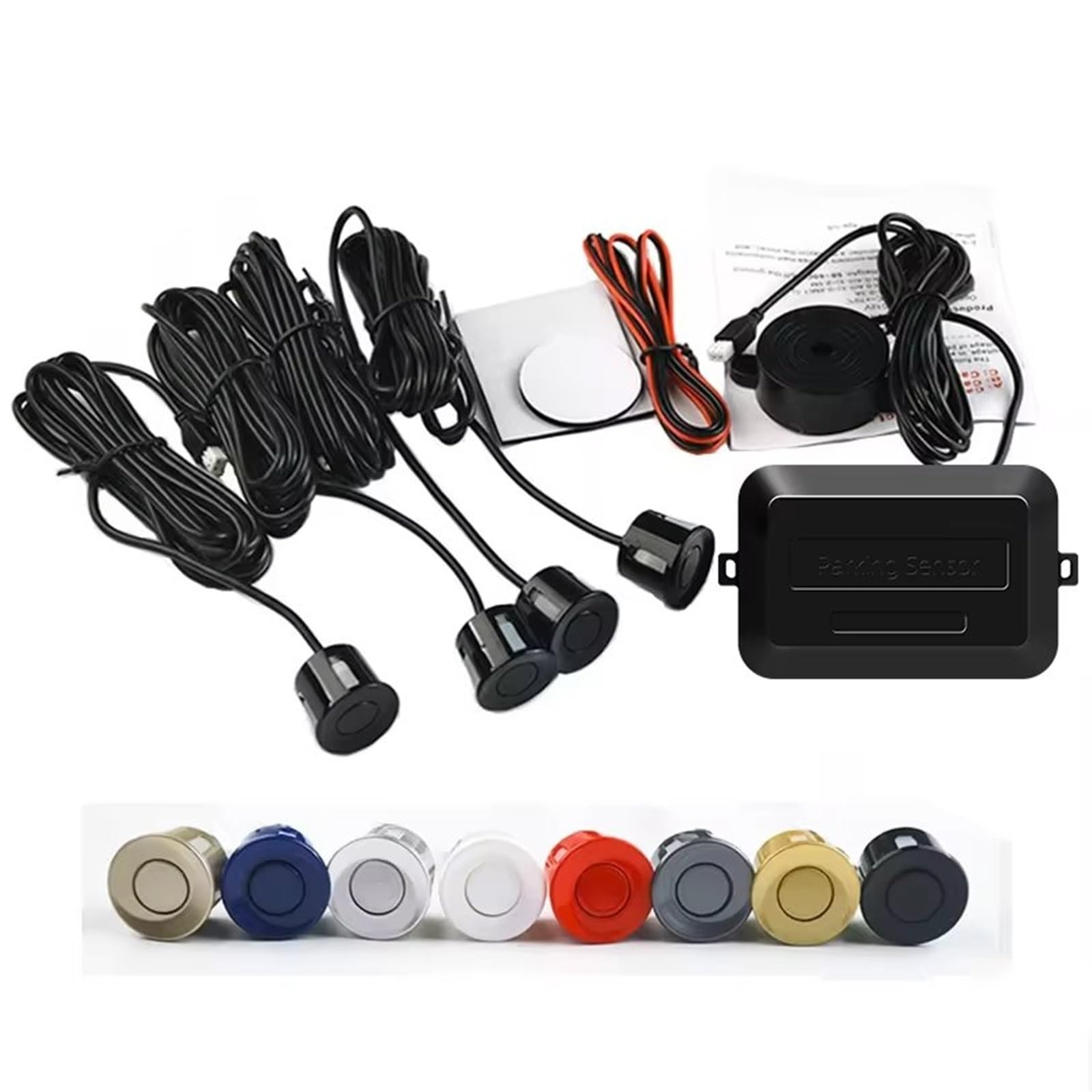 Parking Alerta Kit Sensor Estacionamiento Para Automóvil Zumbador 4 Sensores 22 Mm Radar Marcha Atrás Alerta Sonora Control Distancia Monitores Para Punto Ciego