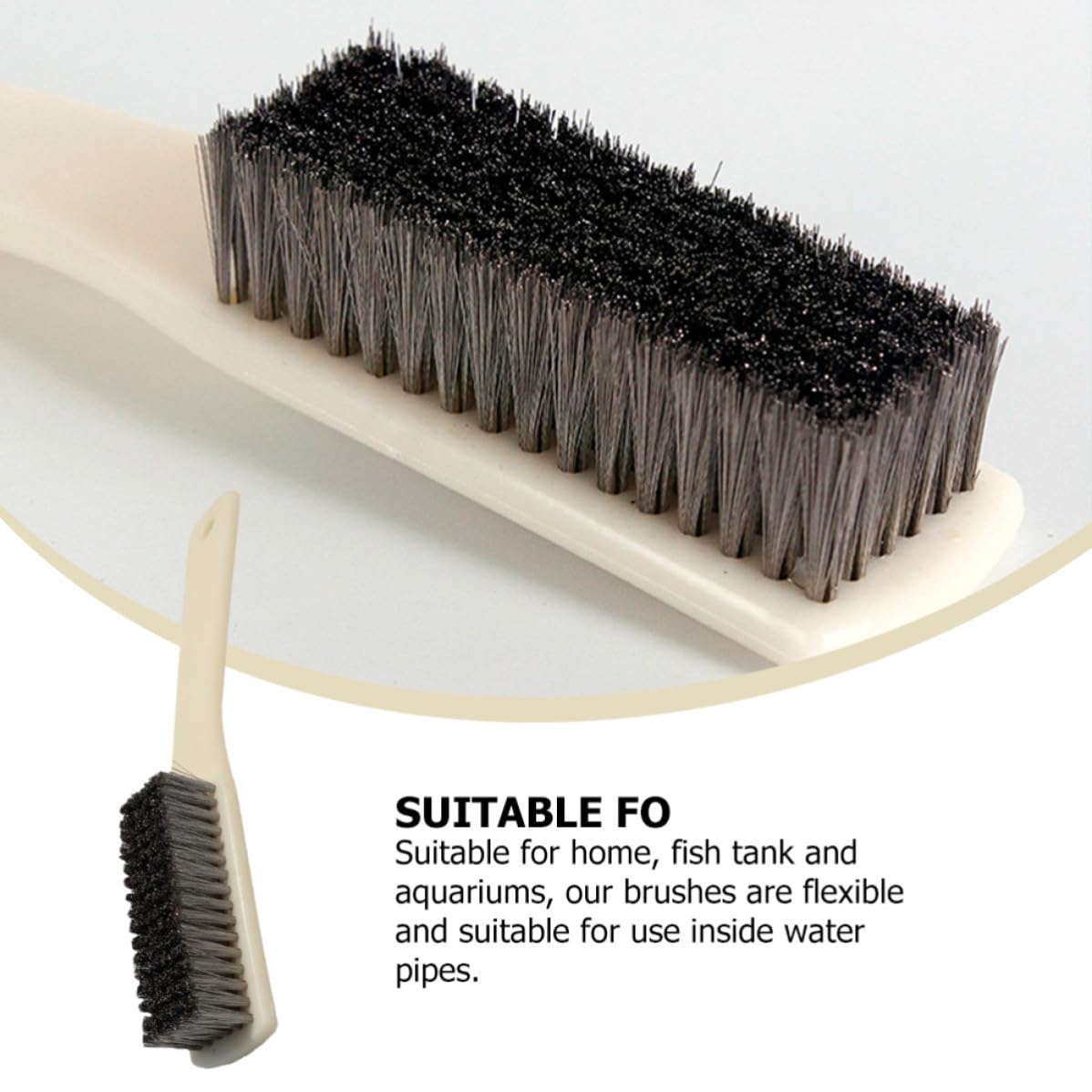 Wire Scratch Brush for Rust Removal Cleaning Maintenance Tool | Flexible Wide Angle Bristles, Suitable for Use inside Water, White Finish