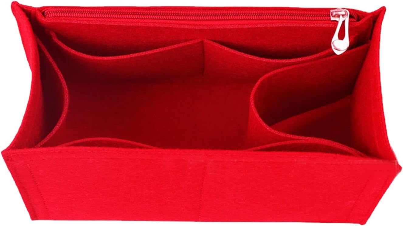 Lckaey Bag Organizer for Onthego GM Handbag Felt Purse Insert with Detachable Zipper Pocket ONTHEGO Insert Removable1080red -L - Image 6