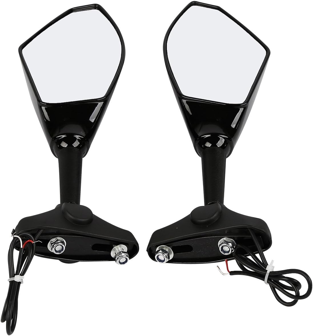 XMT-MOTO Rear View Side Mirrors LED Turn Signal Univeral fit for all Street Bikes for Honda Kawasaki Suzuki Yamaha Ducati Triumph