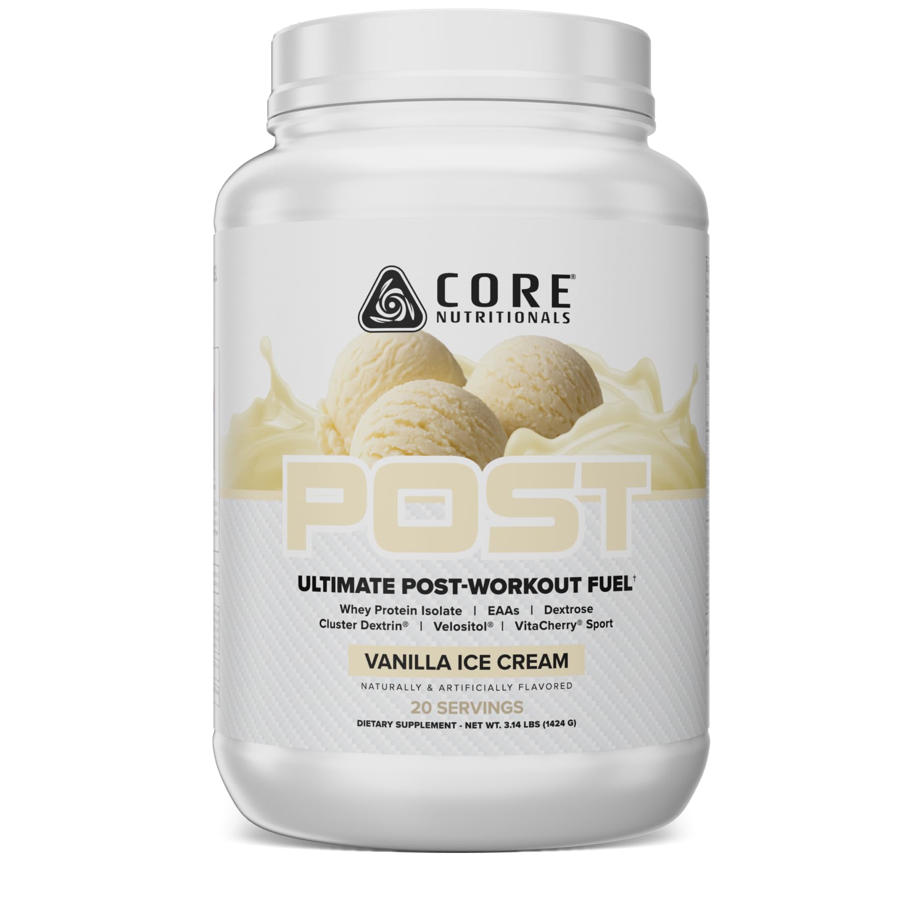 Core Nutritionals Post Workout Recovery, Vanilla Ice Cream, 20 Servings Vanilla Ice Cream 3.14 Pound (Pack of 1)