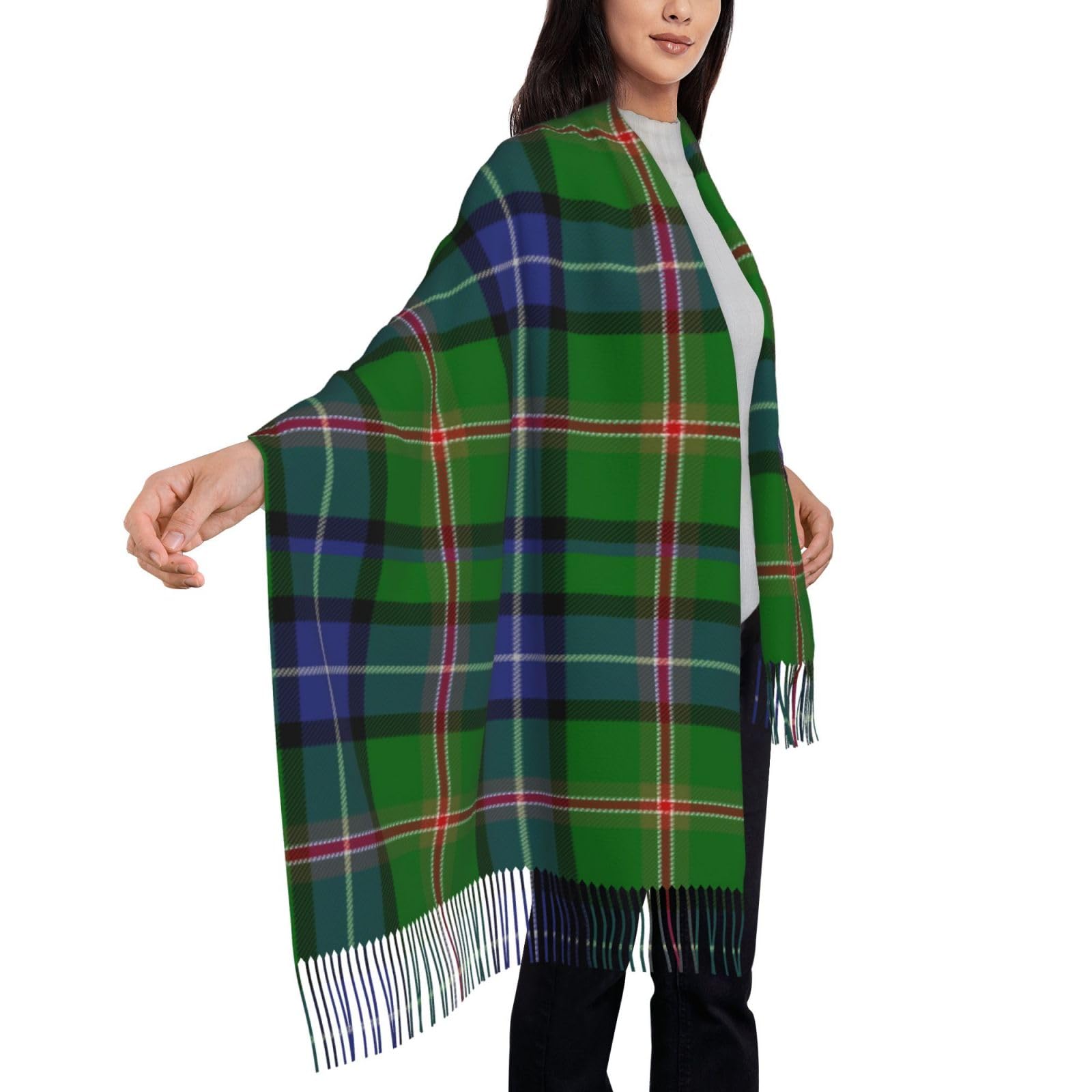 peiyeety Scottish Clan Jones Tartan PlaidScarf for Women Tartan Soft Cashmere Feel Pashmina Shawl Wraps, Cozy and Lightweight for Daily & Holiday Wear