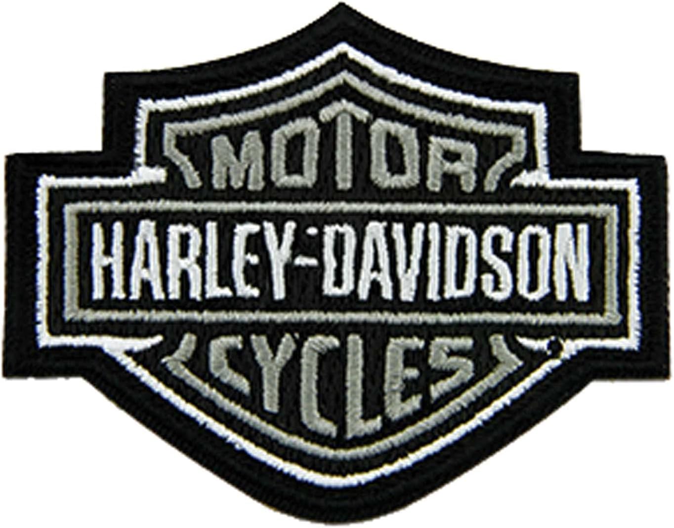 Harley-Davidson 3 inch Embroidered Gray Bar & Shield Logo Emblem Sew-On Patch