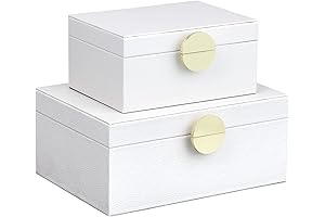 HofferRuffer Storage Box in White and Gold