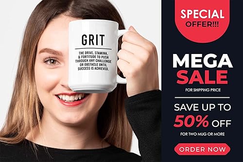 Miniatura 7 de Taza de café motivacional de 15 onzas, grano, cita de motivación diaria, aliento de afirmación positiva, deseos de fuerza de carácter para hombres y