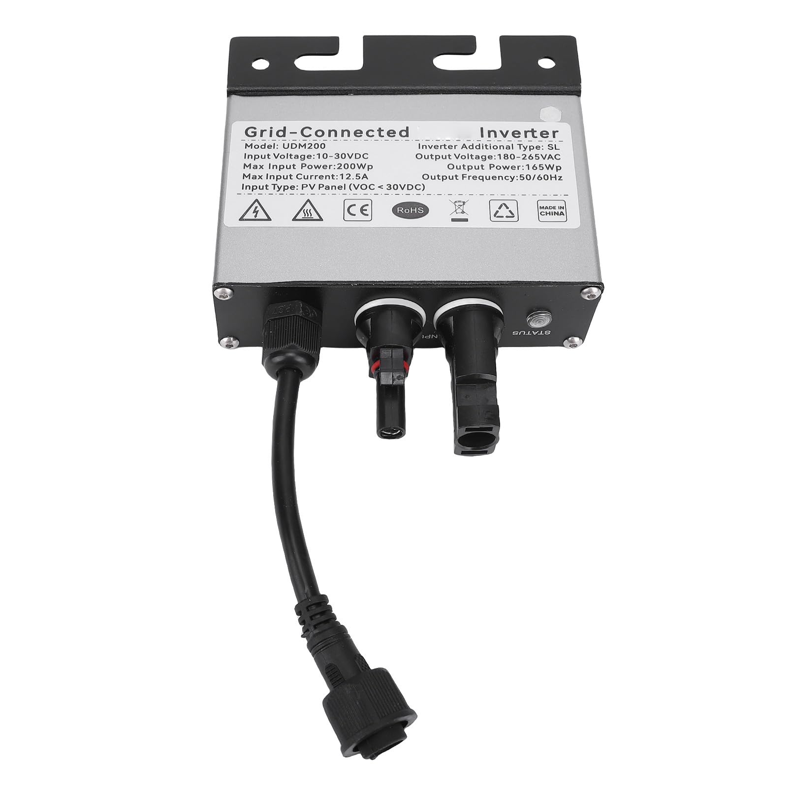 BuyWeek Inversor de Corriente Inversor de Energía, 12,5A Onda Sinusoidal IP45 Impermeable de Aleación de Aluminio para Autocaravana Camión