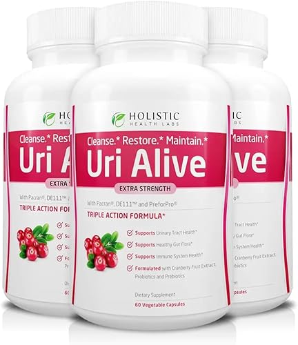 Miniatura 7 de Uri Alive Suplemento de apoyo urinario extra fuerte para el tracto urinario, la vejiga, la flora intestinal y la salud del sistema inmunológico (60