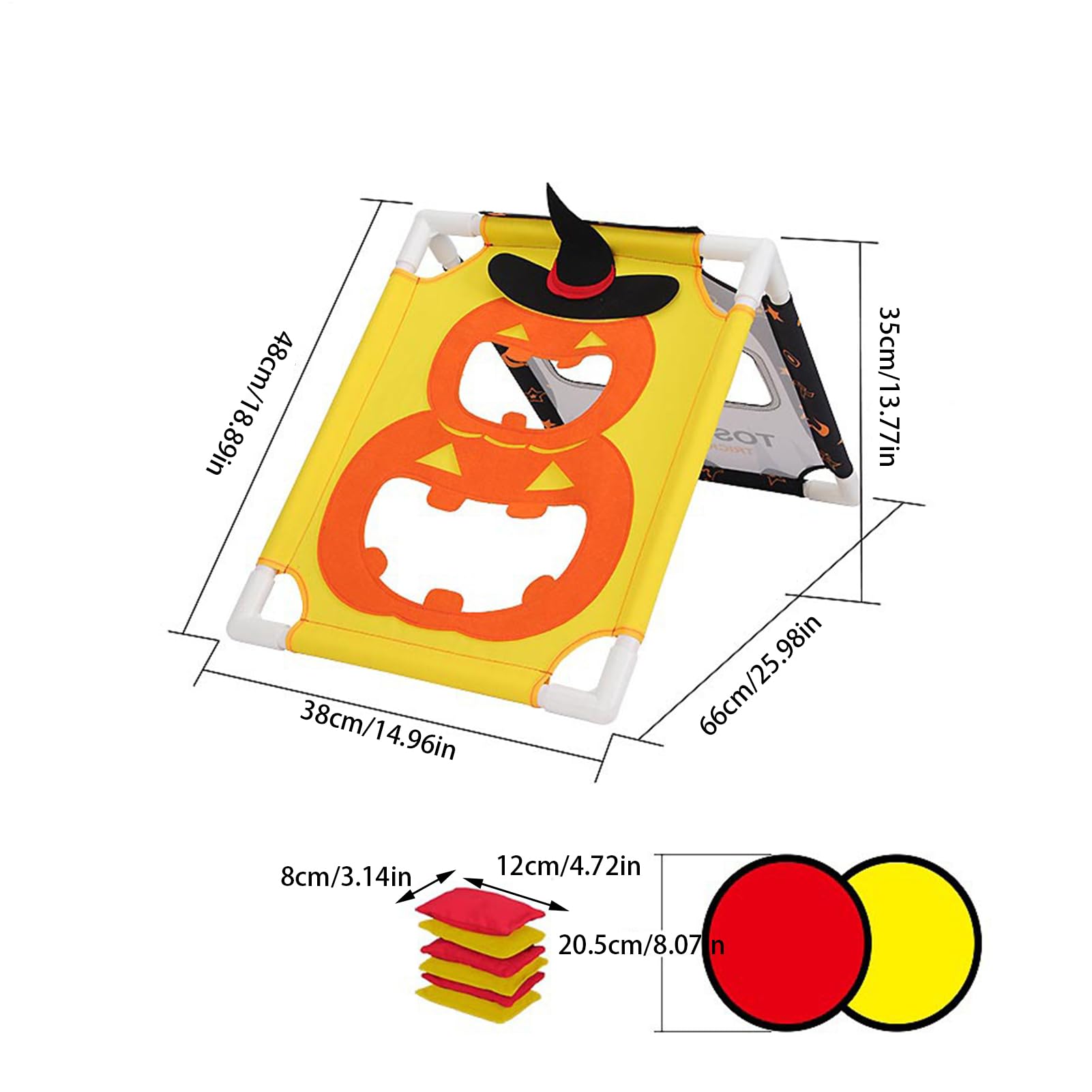 Rzut Woreczkami Zabawne Dyniowe Przenośne Bajkowe Zabawki Sensoryczne | Halloweenowy Corn Hole Zabawki Plenerowe Dziecięce dla Dzieci i Rodziny do Zabawy w Domu na Zewnątrz w Ogrodzie na Podwórku