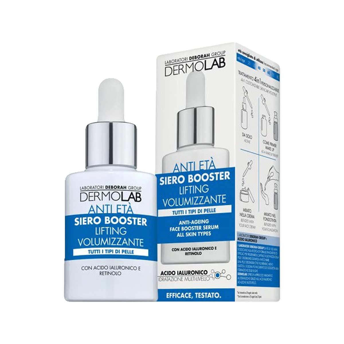 DERMOLAB Kit Anti Età : Maschera - Acqua micellare - Latte detergente - Tonico - Gel contorno occhi - Crema ricca giorno - Siero booster + Pochette