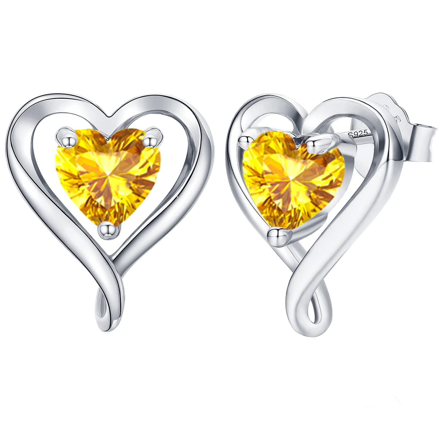 LAVUMO Pendientes Mujer Plata de ley 925 Oro rosa Pendientes Joyas de Mujer Regalos para Esposa, Mamá, Novia en Cumpleaños Navidad Aniversario día de San Valentín