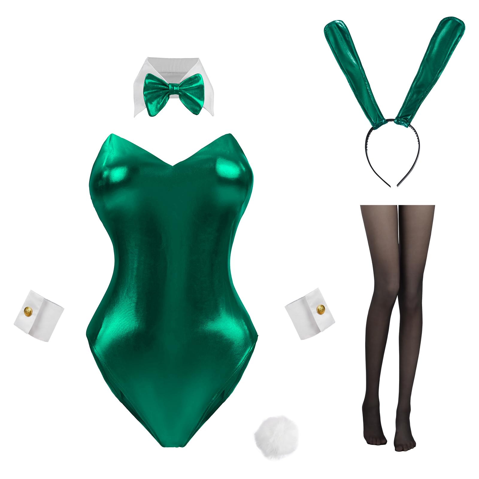 LTAKK Bunny Costume Adult Women Anime Bunny Girl Cosplay Set for Party Green XXL
