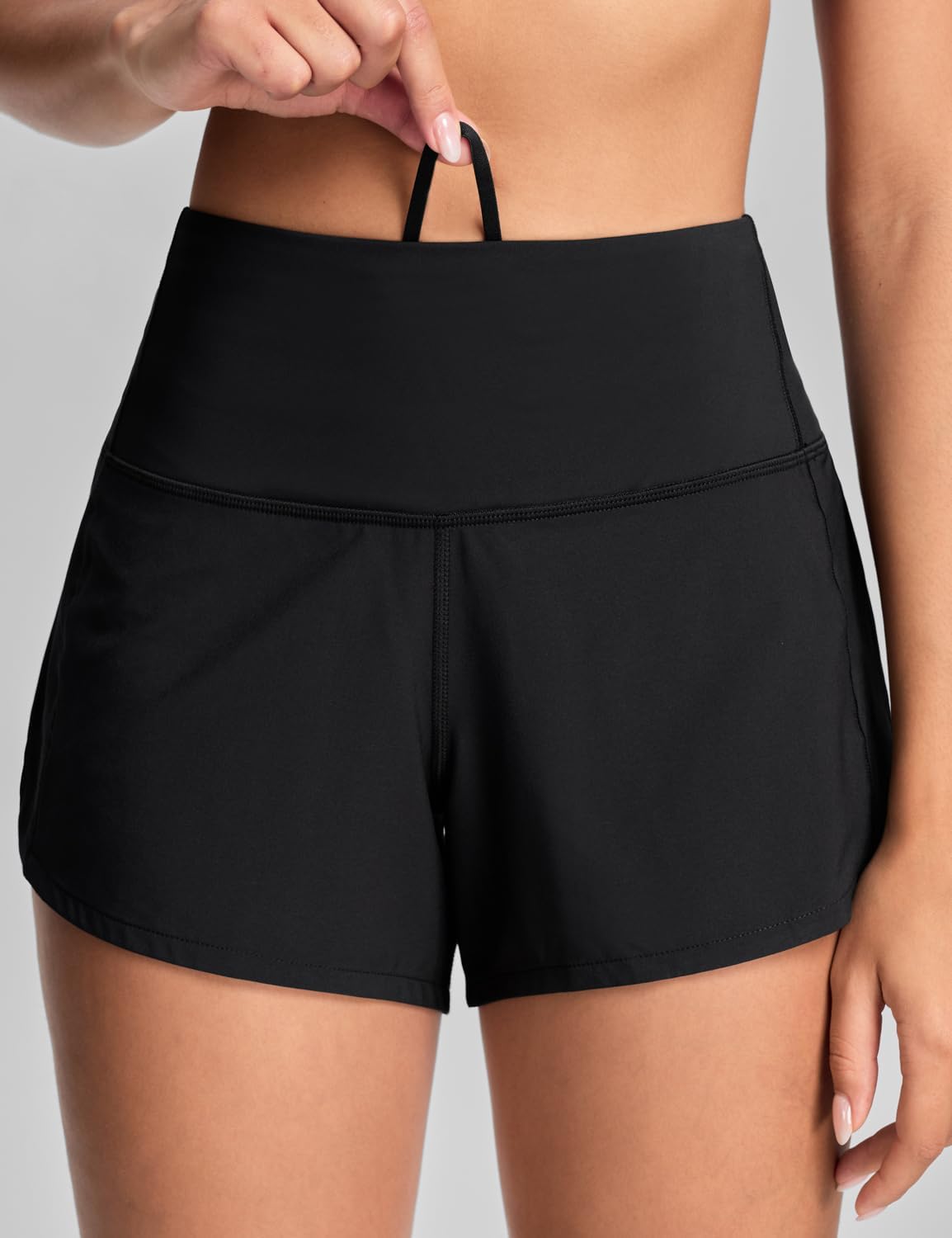 HeyNuts Focus Athletic Shorts for Women, High Waisted Workout Gym Running Shorts with Liner 4"
