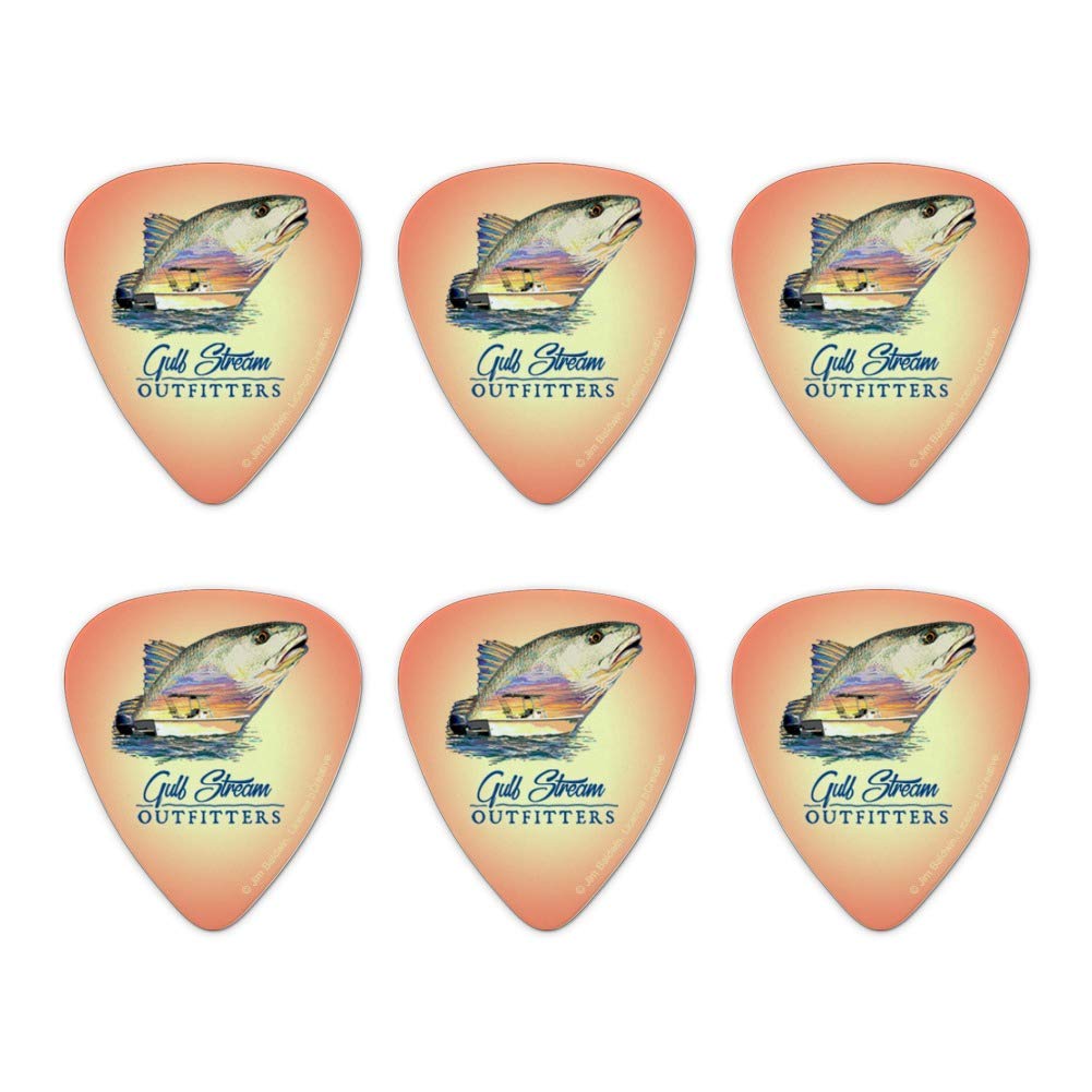 Gulf Stream Outfitters Red Snapper Redfish Ocean Fishing Novelty Guitar Picks Medium Gauge - Set of 6