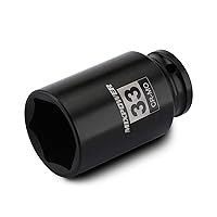 Vista 17 de MIXPOWER Enchufe de impacto profundo de 1/2", CR-MO, 1.496 in, 6 puntos, tuerca de eje de grado de impacto para una fácil extracción