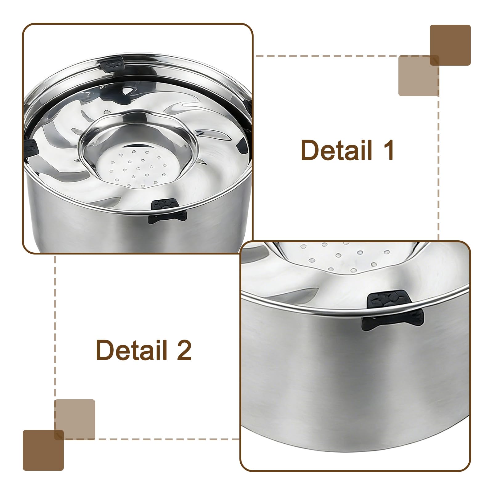 BAIFULAI Cuenco de agua para perro sin babeo de 5,6 l: bebedero para perros con base antideslizante, comederos de viaje de acero inoxidable, a prueba de fugas, apto para lavavajillas, para bebedores