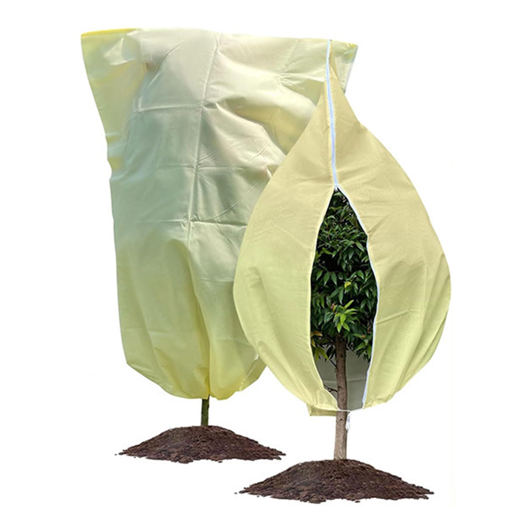 Tessuto Non Tessuto per Piante 2 Confezioni Non Tessuto con Cerniera e Coulisse Copertura Invernale Antigelo Protezione Invernale Materiale Spesso Riutilizzabile(200x240cm)