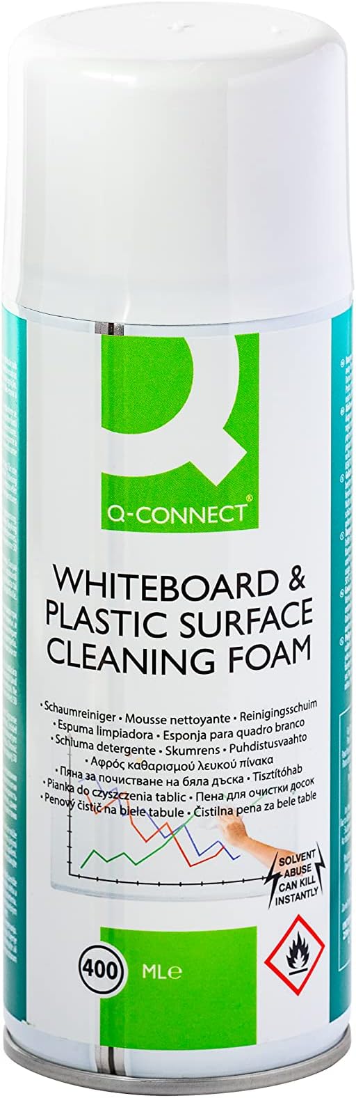 Whiteboard Foam Cleaner Q-CONNECT 400ml / Computer Accessories/Type-Foam/Kind-0 / Colour-Assorted Colours/Capacity (ml)-400