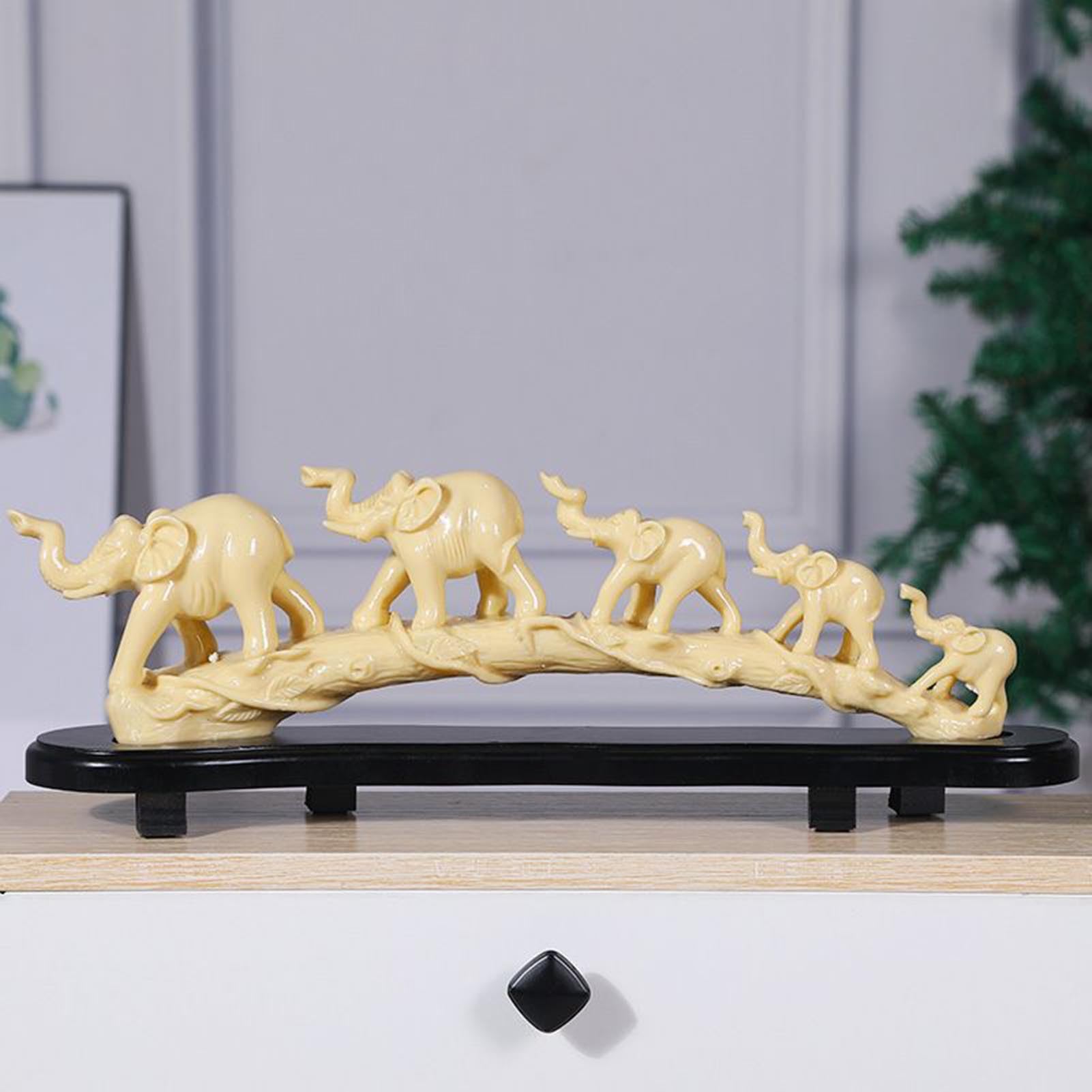 Genérico Estatuilla De Elefante,Figura Elefante Decorativa | Escultura De Resina para Escritorio, Coleccionables Animales para Sala, Estantería, Dormitorio, Eventos