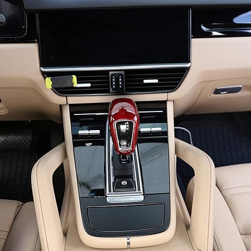 Miniatura 4 de YIWANG Cubierta de la cabeza de la perilla de palanca de cambios de fibra de carbono 100% real para Porsche Cayenne 2018-2020 Accesorios de coche