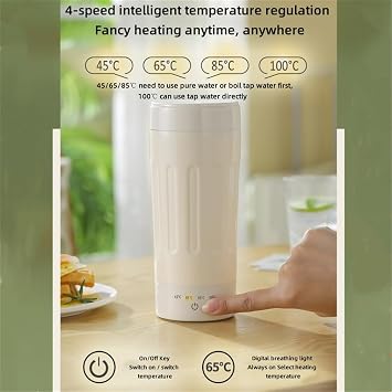 Portable Travel Electric Kettle, 500Ml Small Coffee Kettle Mini Hot Water Boiler, 4 NTC Temperature Controls with Auto Shut Off Boil, for Travel Work