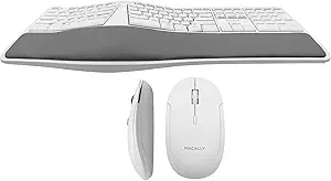 Macally Wireless Ergonomic Keyboard and a Quiet Click Mouse, Work Like You're Supposed to.