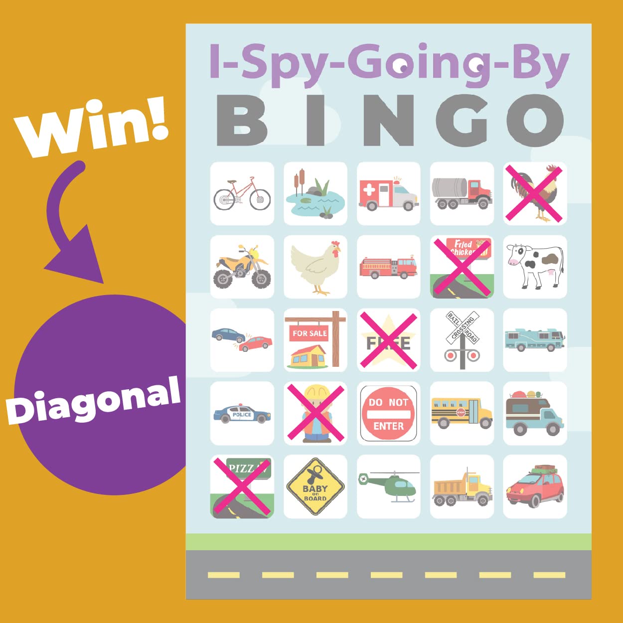 I-Spy-Going-by Bingo Road Trip Reisespiel