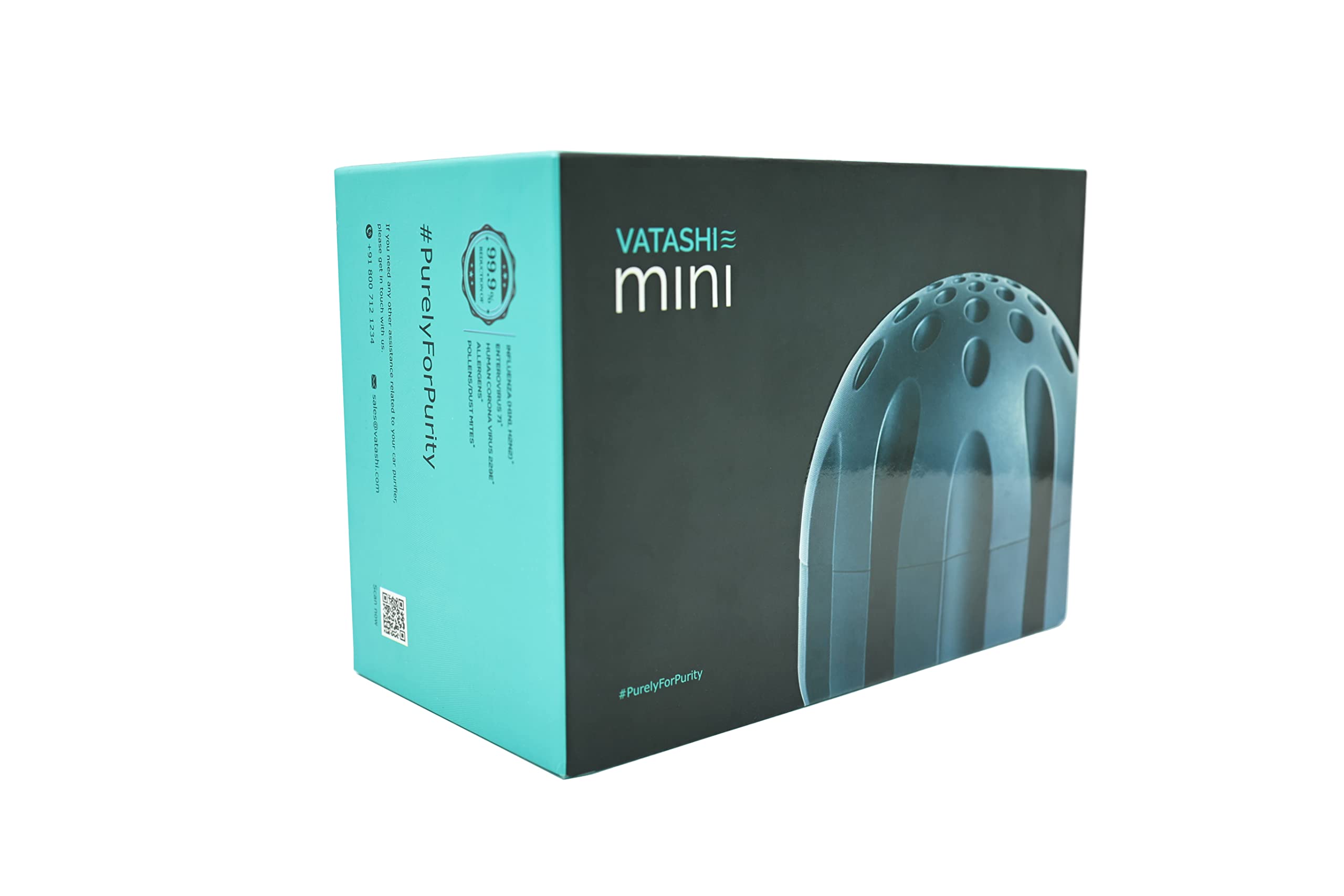 Vatashi Mini Car Air Purifier | True HEPA Media Filter (H13 Grade) with Activated Carbon | Low Noise Level | Purifies 99.9% Air | Ideal for any car – (Black) 1
