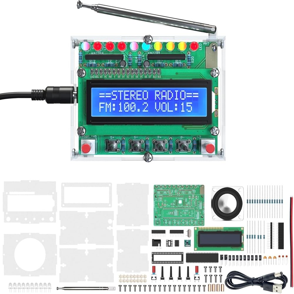 Oewwthy Fm Radio Kit Diy Soldering Projects Radio For Learning Teaching Stem Education Ideal Gift For Family And Friends